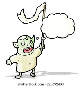 cartoon goblin waving flag