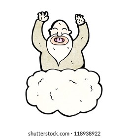 dios de la caricatura en la nube