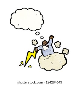 cartoon god on cloud