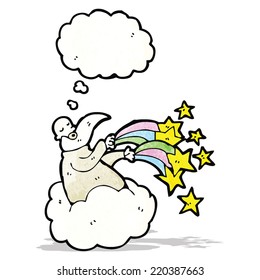 cartoon god on cloud