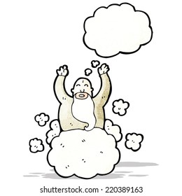 cartoon god on cloud