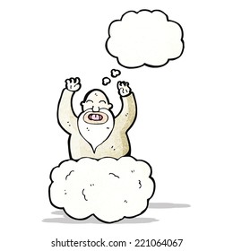 cartoon god on cloud