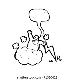 cartoon god on cloud