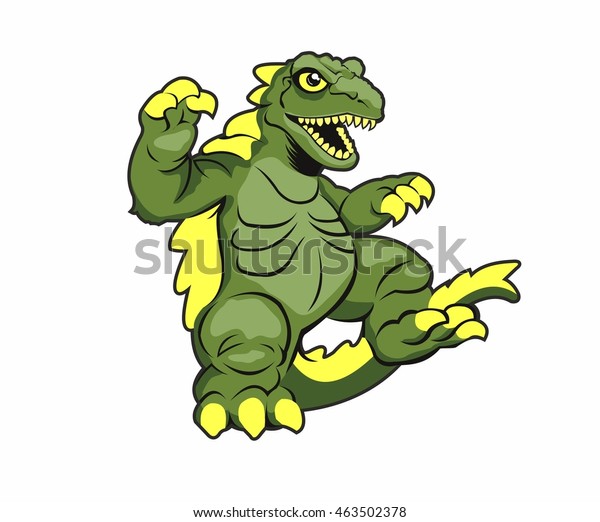 Cartoon Godzilla Vector Illustration Stock Vector (Royalty Free) 463502378