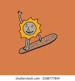 Cartoon going to surf,so cute