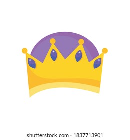cartoon gold crown monarchy heraldic icon vector illustration