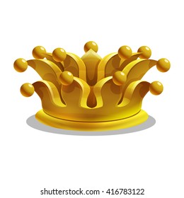 Cartoon gold crown. Vector illustration.