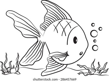 Cartoon Gold Fish Stock Vector (Royalty Free) 286457669 | Shutterstock