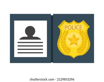 Cartoon Gold Police Badge Vector