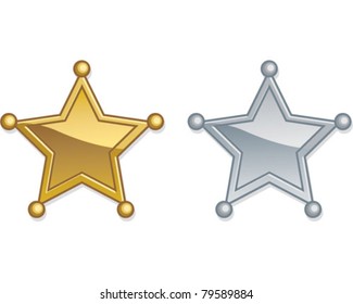 Cartoon Gold and Silver Stars