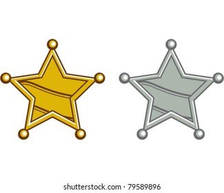 Cartoon Gold and Silver Stars