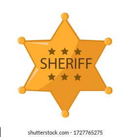 Cartoon gold star sheriff vector