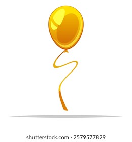 Cartoon golden balloon vector isolated illustration