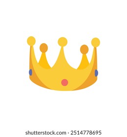 Cartoon golden crown isolated on white background. Vector illustration