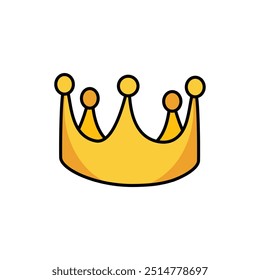 Cartoon golden crown isolated on white background. Vector illustration