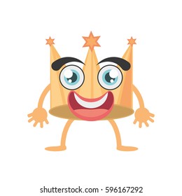 cartoon golden crown party vector illustration eps 10