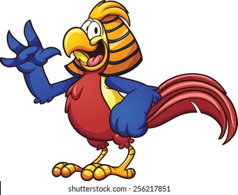 Cartoon golden pheasant. Vector clip art illustration with simple gradients. All in a single layer. 