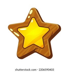 Cartoon Golden Star icon. Vector illustration
