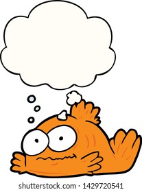cartoon goldfish with thought bubble