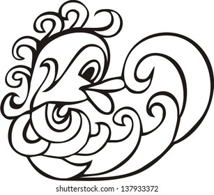Cartoon goldfish. Vector illustration 