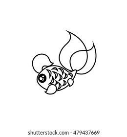 Cartoon goldfish. Vector illustration
