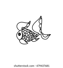 Cartoon goldfish. Vector illustration