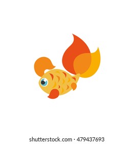 Cartoon goldfish. Vector illustration