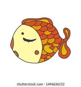cartoon goldfish. vector illustration in cartoon style