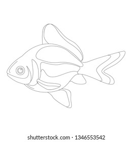  cartoon goldfish,vector illustration 