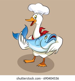 Cartoon Goose - Chef - Big Fish