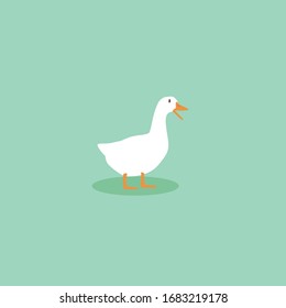 Cartoon goose. Cute Cartoon goose, Vector illustration on a white background. Drawing for children.