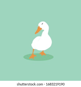 Cartoon goose. Cute Cartoon goose, Vector illustration on a white background. Drawing for children.