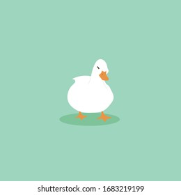 Cartoon goose. Cute Cartoon goose, Vector illustration on a white background. Drawing for children.