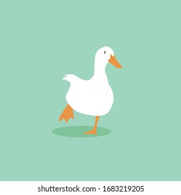 Cartoon goose. Cute Cartoon goose, Vector illustration on a white background. Drawing for children.