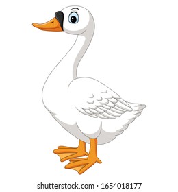 Cartoon Goose On White Background