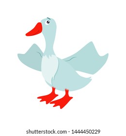 Cartoon goose vector flat illustration