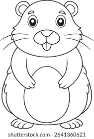 Cartoon gopher coloring page with printable animal design great for fun educational projects