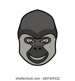 Cartoon Gorilla Head Icon Vector