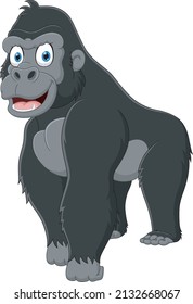 Cartoon of a gorilla isolated on white background