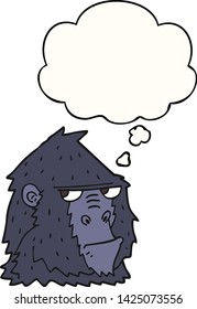 cartoon gorilla with thought bubble