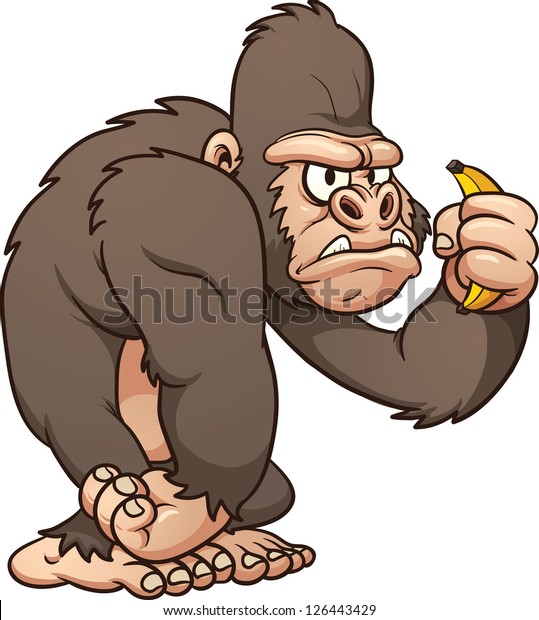 Cartoon Gorilla Vector Clip Art Illustration Stock Vector (Royalty Free