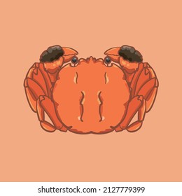 Cartoon gourmet hairy crab illustration design

