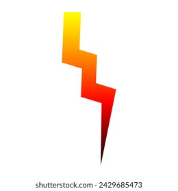 Ilustración del relámpago del gradiente de la historieta. Rayo de caricatura en estilo cómico. Vector aislado sobre fondo blanco.