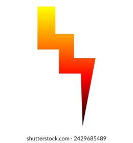 Illustration des Cartoon-Farbverlaufs. Cartoon Thunderbolt im Comic-Stil. Vektor isoliert auf weißem Hintergrund.
