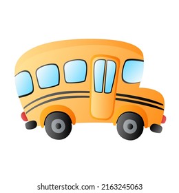cartoon gradient transportation school bus vector isolated element