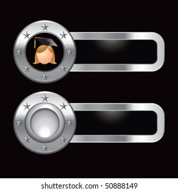 cartoon graduate girl metal banners