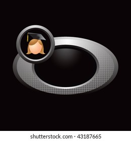 cartoon graduate girl silver ring