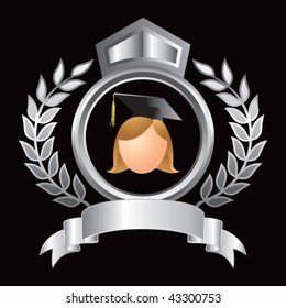 cartoon graduate girl silver royal display