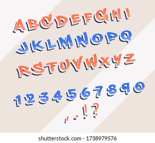 Cartoon graffiti comic doodle font alphabet. Vector. You are strong, you are great. motivation for the oppressed. Handmade graffiti font.