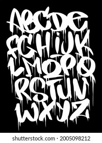 Cartoon graffiti comic doodle font alphabet. Vector banner